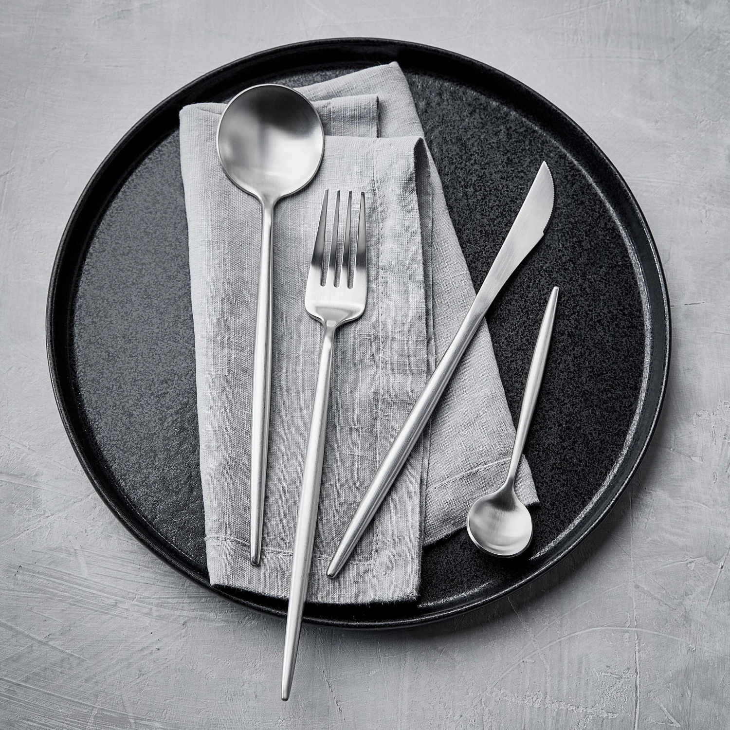 Besteck-Set 4-tlg. Matt STILETTO In Silber 2 Besteck-Set 4-tlg. Matt STILETTO In Silber – Bild 2