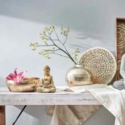 Deko-Schale Mit Lochrand Ø27cm BALI In Gold 6 Deko-Schale Mit Lochrand Ø27cm BALI In Gold -Wohndekoration Geschäft butlers deko schale mit lochrand o27cm bali in gold 1