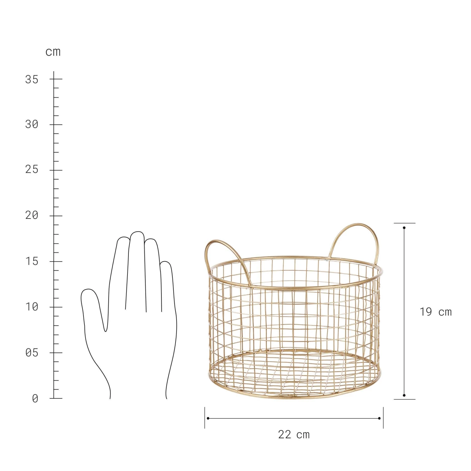 Korb Rund Ø22cm HOOP In Gold 3 Korb Rund Ø22cm HOOP In Gold – Bild 3