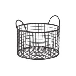 Wohndekoration Geschäft 7 Korb Rund Ø22cm HOOP In Schwarz