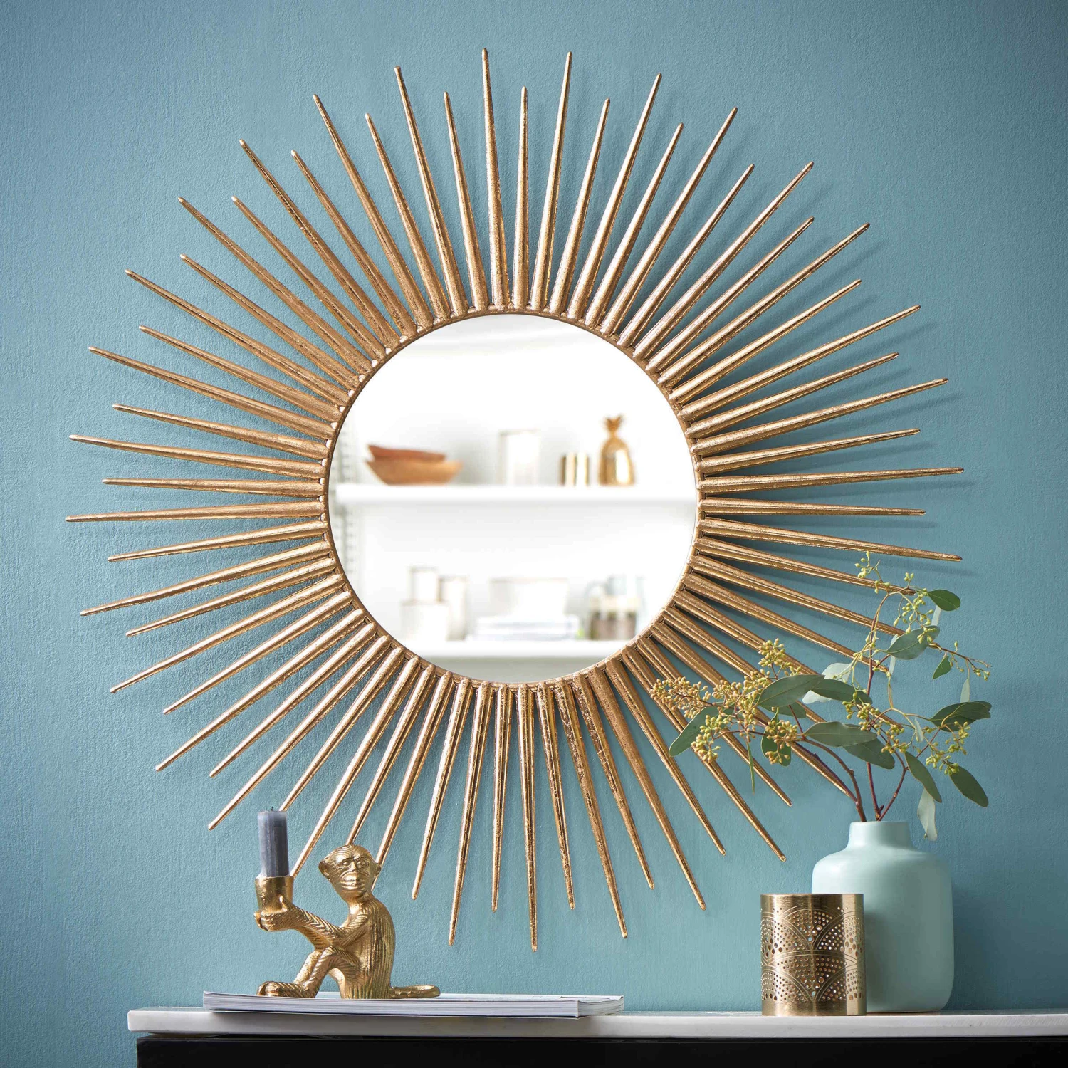 Spiegel Sonnenförmig Ø76cm DEL SOL In Gold 2 Spiegel Sonnenförmig Ø76cm DEL SOL In Gold – Bild 2