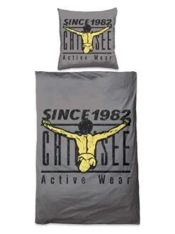 Chiemsee Renforcé-Bettwäsche-Set "Acapulco" In Grau/ Gelb