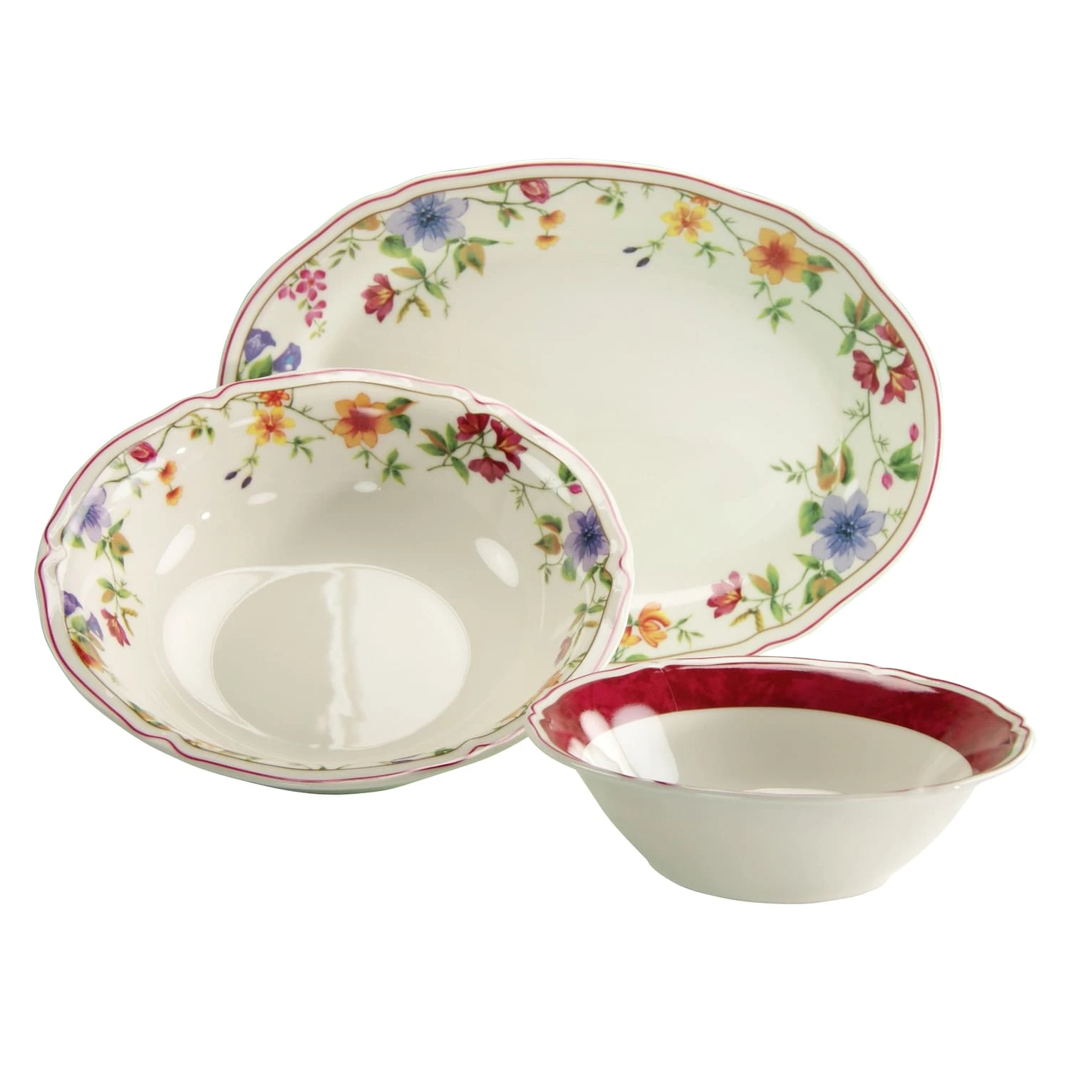 CreaTable Cornwall Garden Servier Set 3 Teilig In Bunt 1 CreaTable Cornwall Garden Servier Set 3 Teilig In Bunt