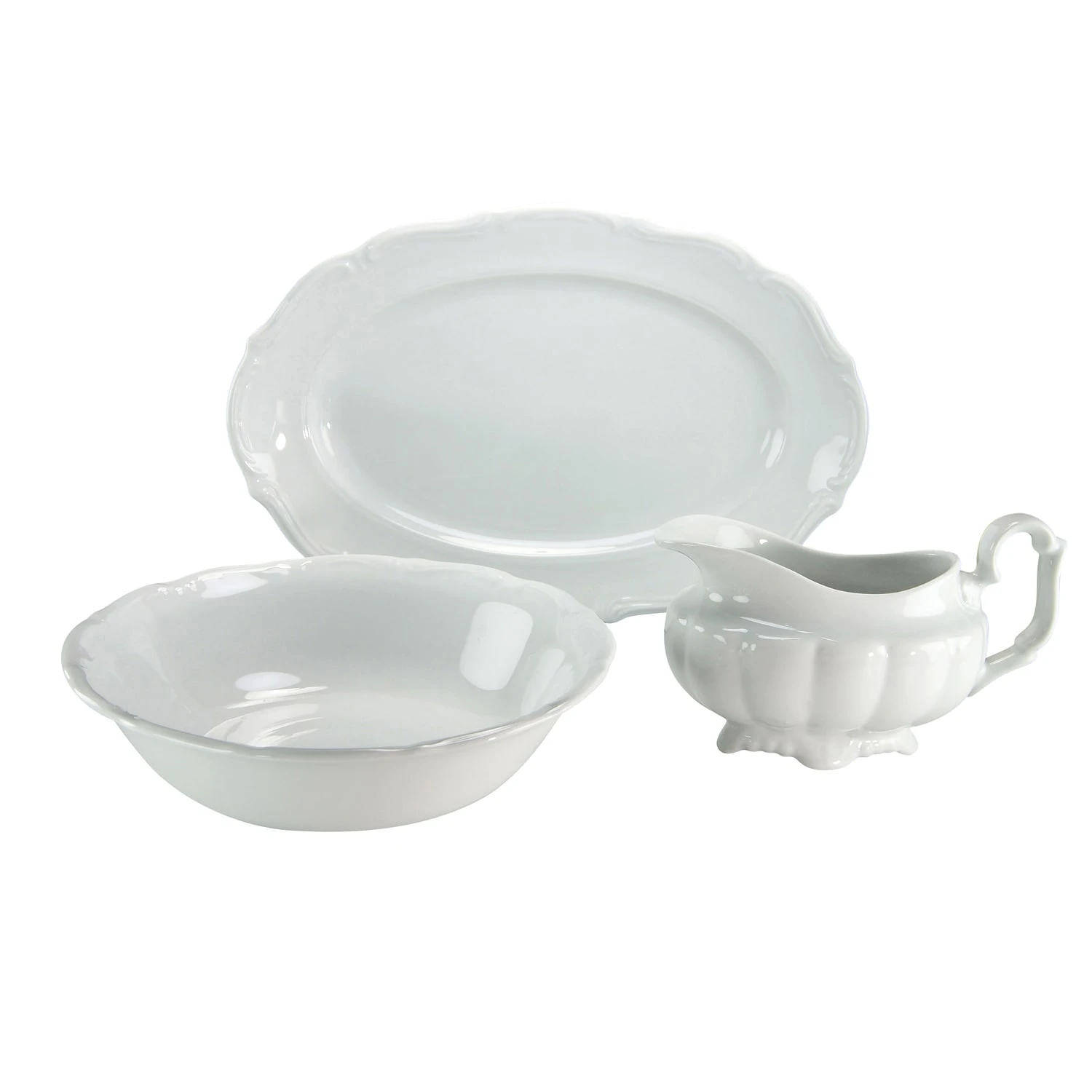 CreaTable Maria Theresia Servierset 3 Teilig In Weiß 1 CreaTable Maria Theresia Servierset 3 Teilig In Weiß