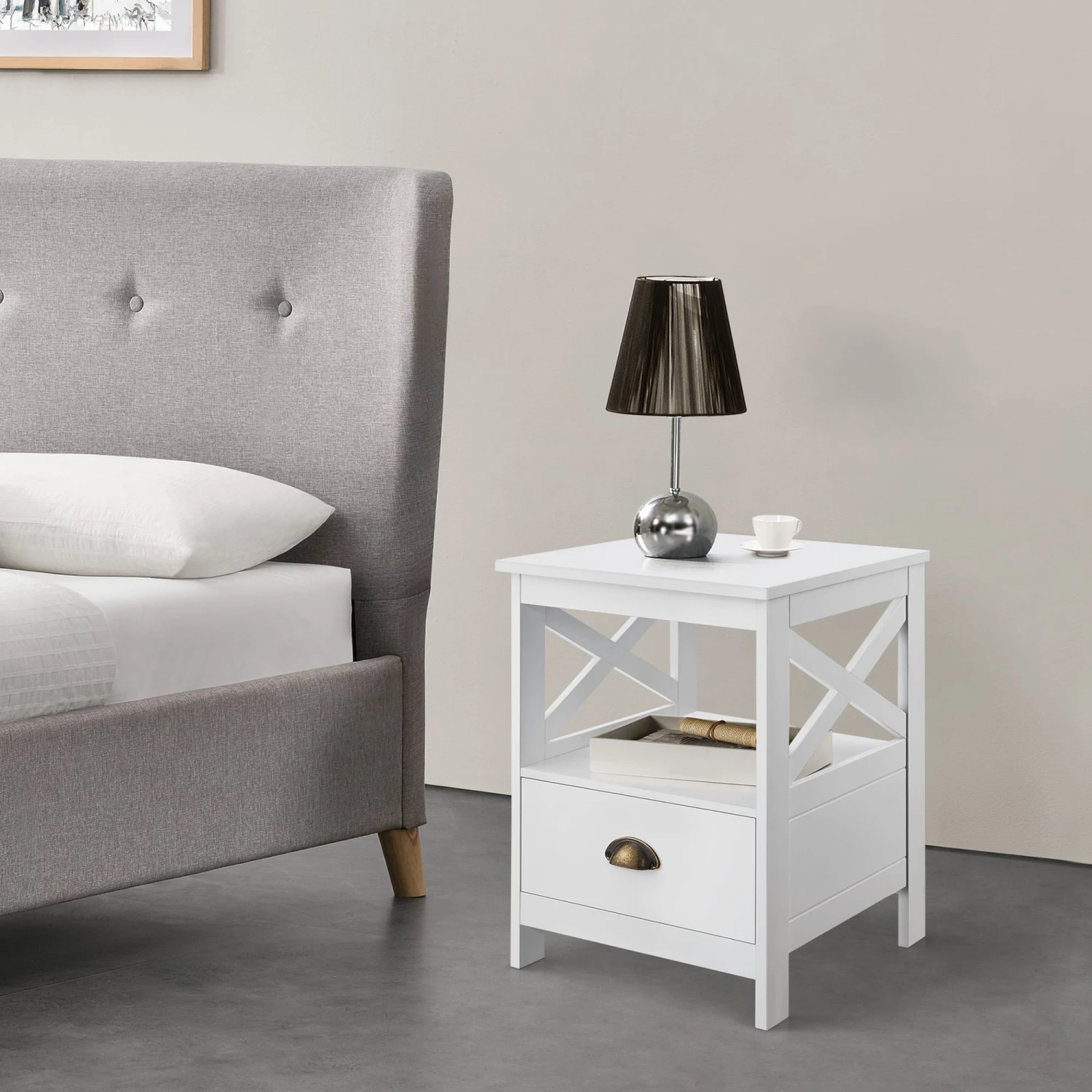 Beistelltisch Larsmo In Weiß (H)54cm (B)40cm (T)35cm 2 Beistelltisch Larsmo In Weiß (H)54cm (B)40cm (T)35cm – Bild 2