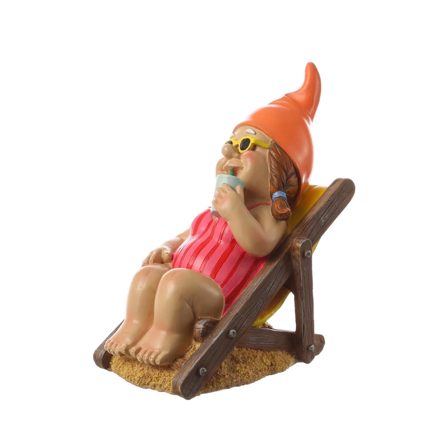 Gartenzwerg MAGDA Im Liegestuhl Gartenfigur H: 21cm In Bunt 1 Gartenzwerg MAGDA Im Liegestuhl Gartenfigur H: 21cm In Bunt