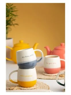 Tasse "Hello Sunshine" In Weiß/ Gelb - 350 Ml -Wohndekoration Geschäft priceandkensington tasse hello sunshine in weiss gelb 350 ml 2