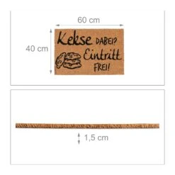 Fußmatte Kekse Dabei? Eintritt Frei! In Natur/Schwarz - 40 X 60 Cm -Wohndekoration Geschäft relaxdays fussmatte kekse dabei eintritt frei in natur schwarz 40 x 60 cm 3