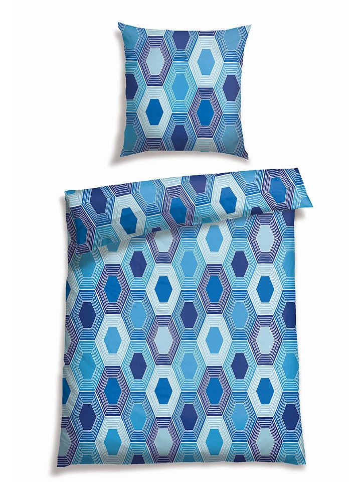 Schiesser Renforcé-Bettwäsche-Set "Josa" In Blau