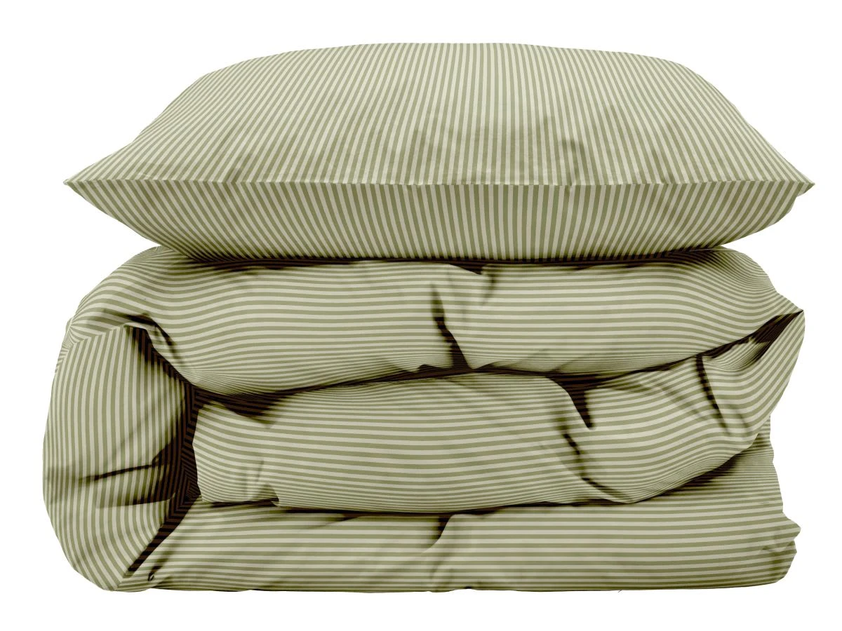 Bettwäsche Classic Stripe 135x200cm In Olive 4 Bettwäsche Classic Stripe 135x200cm In Olive – Bild 4