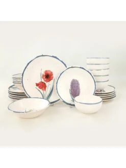 24tlg. Kombiservice In Creme/ Bunt -Wohndekoration Geschäft violeta home 24tlg kombiservice in creme bunt 2